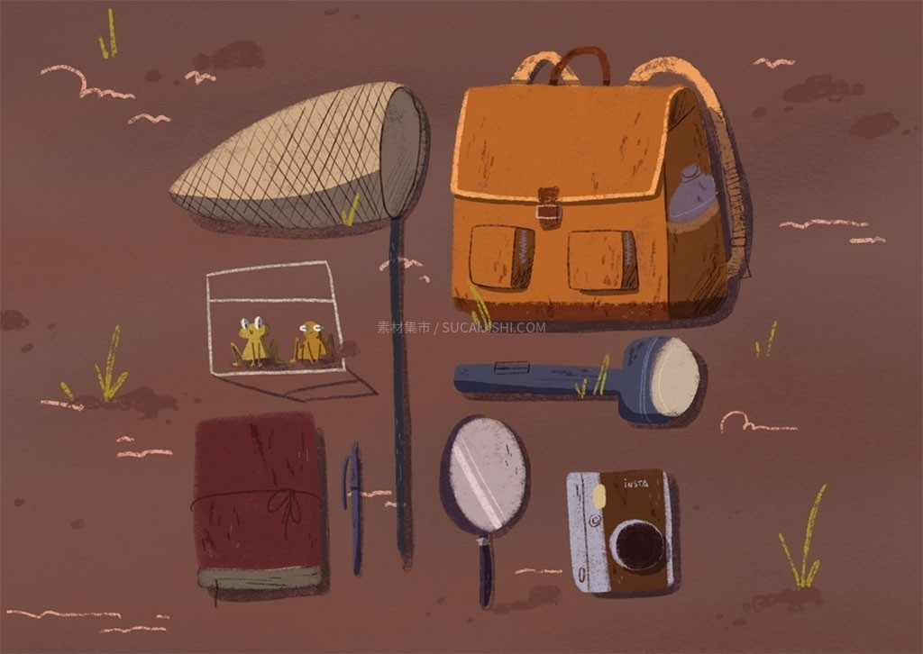 Procreate肌理感插画平涂笔刷